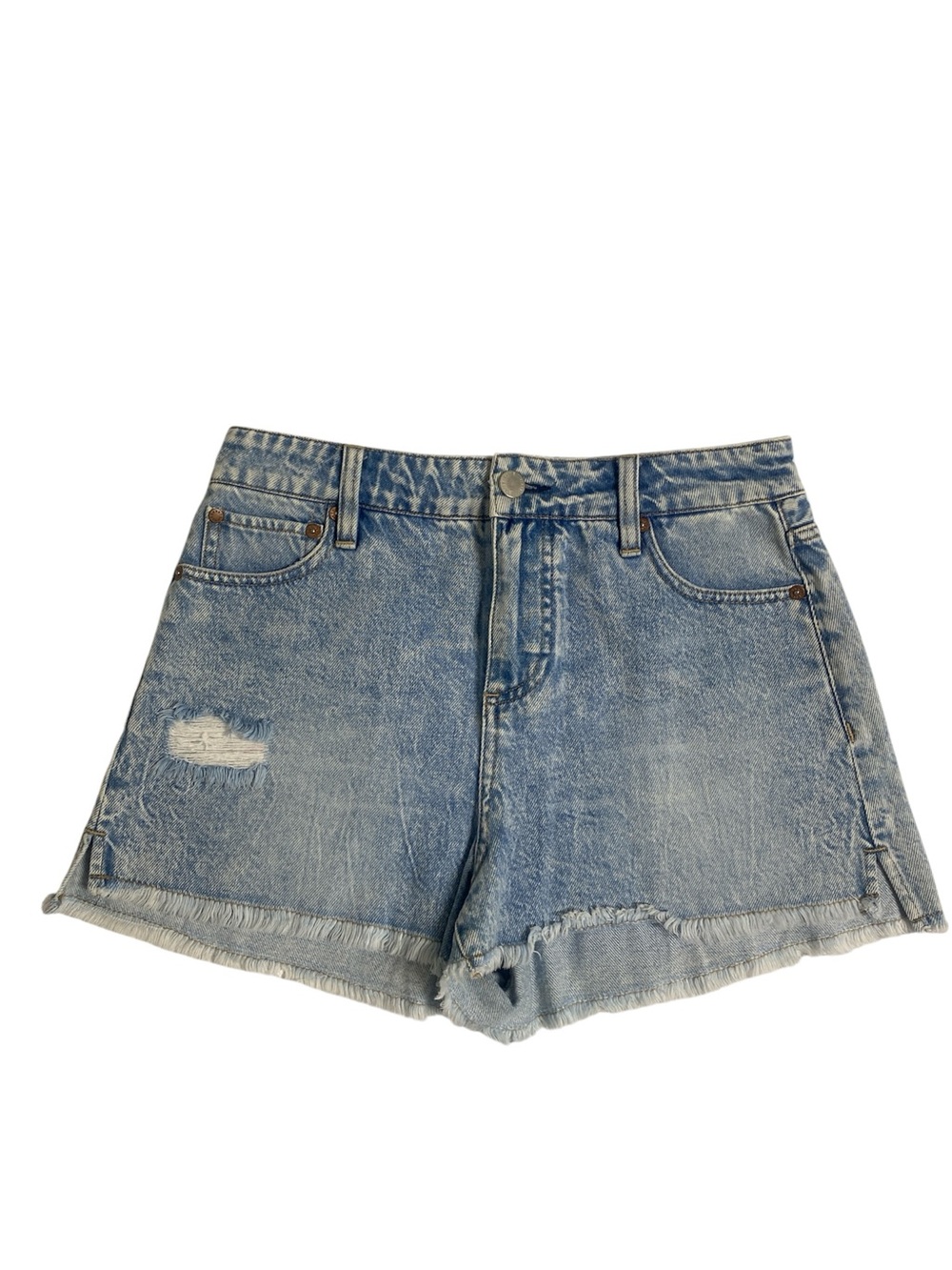 Alice + Olivia Distressed Light Blue Denim Shorts